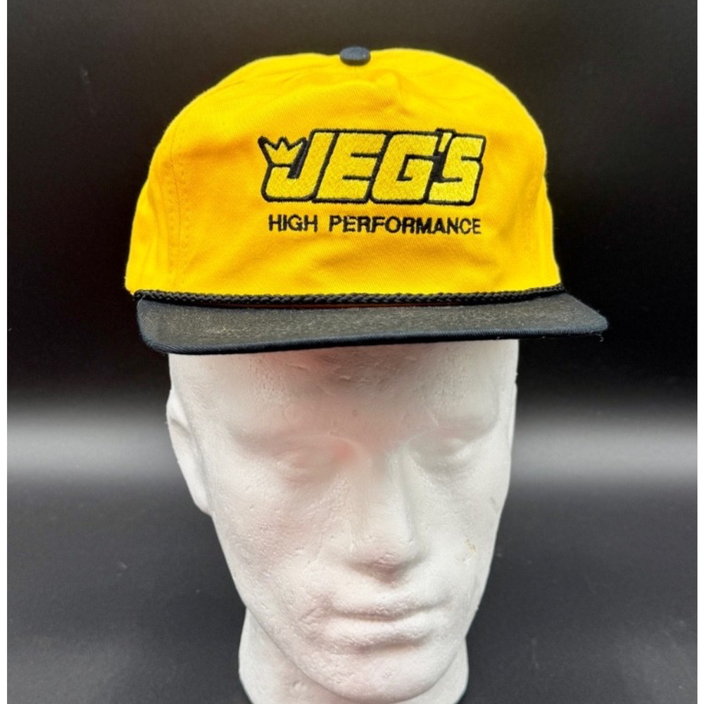 Jegs High Performance Racing Hat Yellow Black Snapback Cap One Size